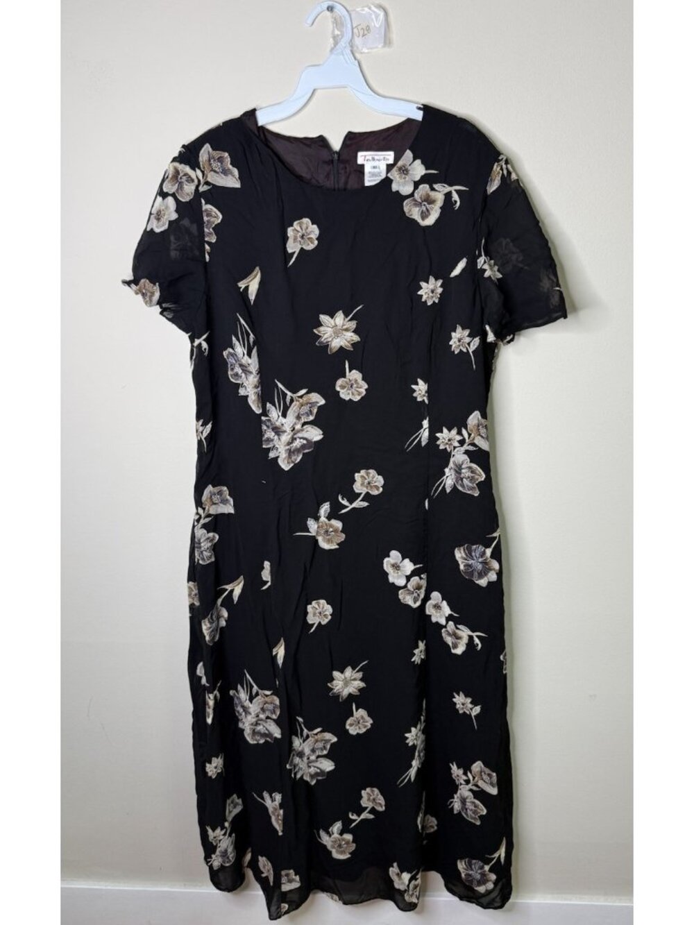 Vintage 90s Dress Floral Flowers Slip Dark Romantic Cottagecore